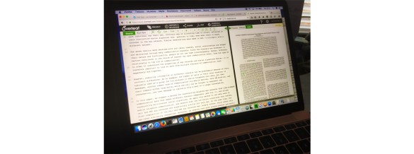 Laptop with a text editor open